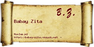 Babay Zita névjegykártya