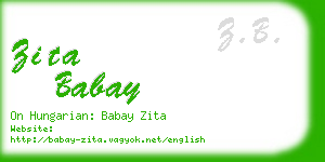 zita babay business card